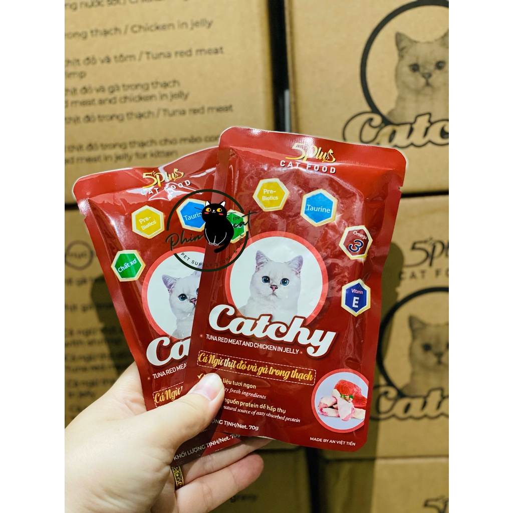 Pate 5PLUS CATCHY dành cho mèo (nhiều vị) - Gói 70gr | phinthecat