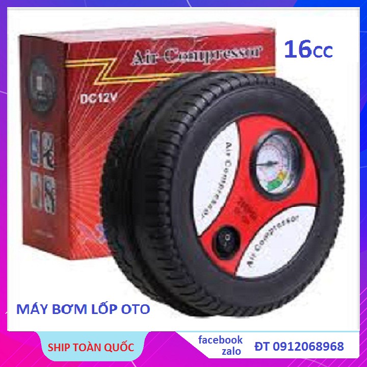 Máy Bơm Lốp Xe Hơi Ô Tô Xe Máy Lưu Động Nguồn 12v