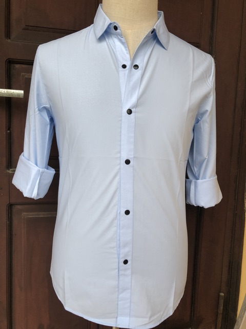 Áo sơ mi nam dài tay Hàn Quốc form ôm body, vải lụa Thái chống nhăn | BigBuy360 - bigbuy360.vn
