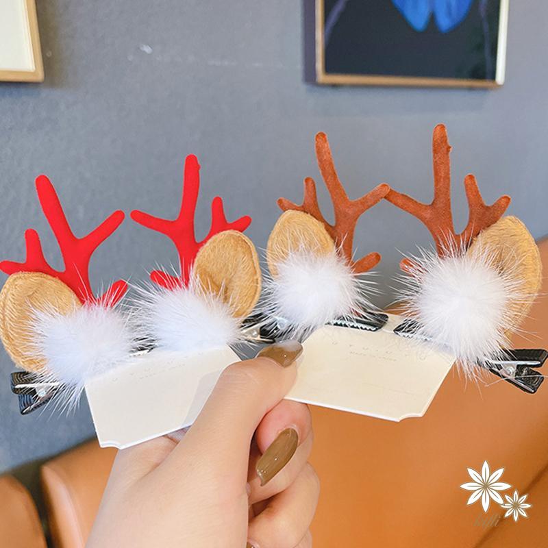 Kẹp Tóc Hình Sừng Tuần Lộc Giáng Sinh Phong Cách Mori Mới 2022