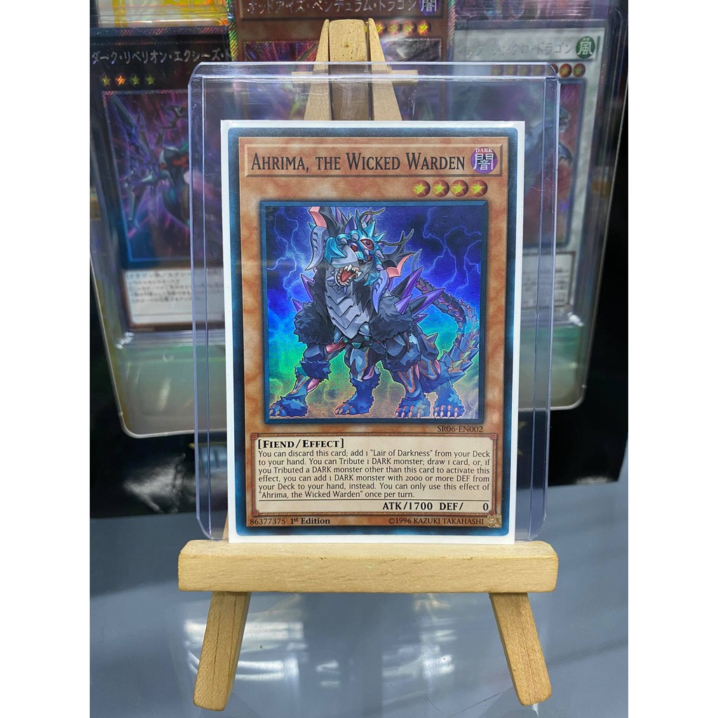 [ Dưa Hấu Yugioh ] Lá bài thẻ bài Ahrima the Wicked Warden - Super Rare - Tặng bọc bài nhựa bảo quản