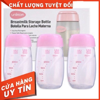 Bộ 3 bình trữ sữa mẹ 150ml Unimom không có núm ti