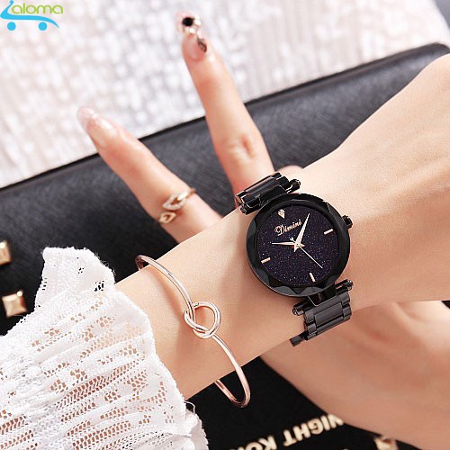 Đồng hồ nữ dây thép mặt đá Sapphire chống nước Dimini D5280