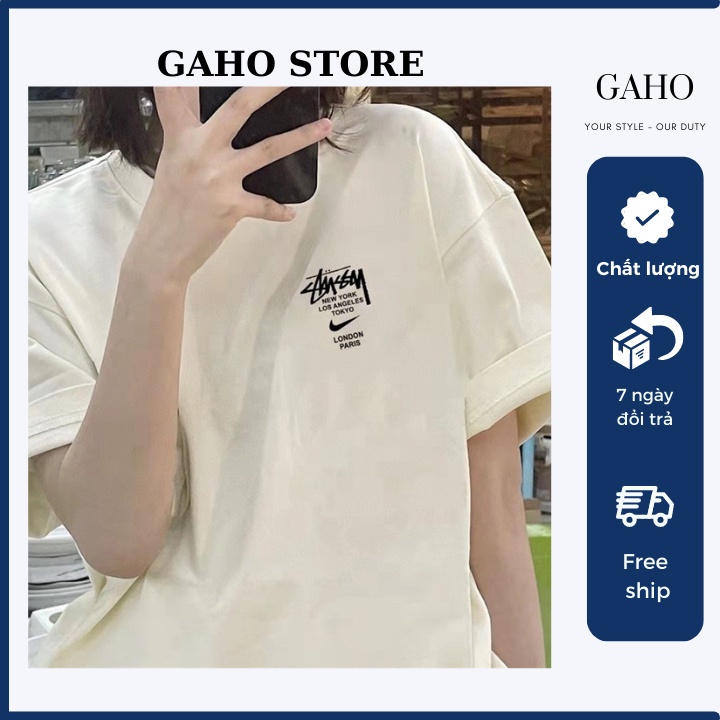 Áo thun stussy unisex form rộng vải cotton 100% cao cấp VNXK - GAHO STORE ( Ảnh thật )
