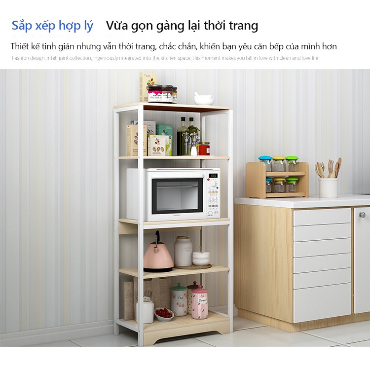 Kệ nhà bếp giá để đồ 5 tầng cho bếp, phòng khách phòng ngủ, kệ bày lò vi sóng đa năng FU144W