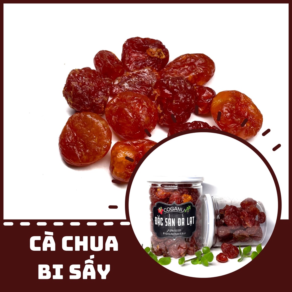 Cà chua bi sấy dẻo, 400gram, mứt trái cây sấy đặc sản Đà Lạt, CoganuFarm