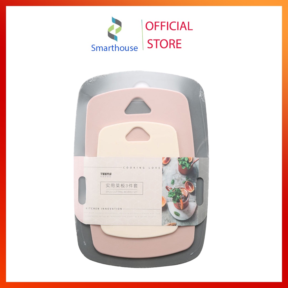 Set bộ 3 thớt kháng khuẩn, chống trơn trượt cao cấp