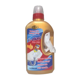 Chất Thông cầu cống 2 in 1 G-Okay chai 1000gr , thông tắc nghẹt Toilet, đường ống nước, Lavabo siêu tốc