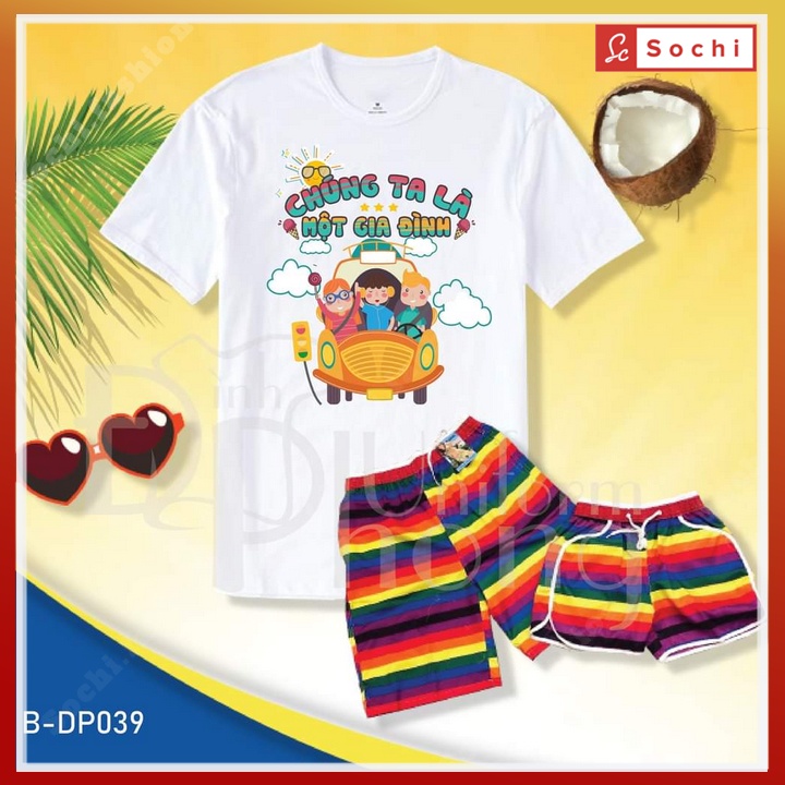 Áo đồng phục đi biển, áo thun nhóm đi chơi, áo thun gia đình siêu cute BSTDP06