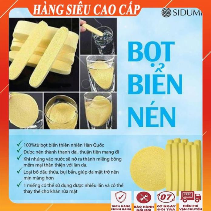 [FreeShip - HÀNG SIÊU CAO CẤP] Sét 10 miếng mút bọt biển rửa mặt nén sidumi/Bông rửa mặt siêu sạch giúp tẩy tế bào chết