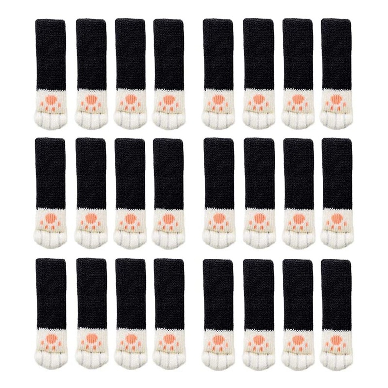 Set 24 / 6 Bọc Chân Ghế / Đồ Nội Thất Dệt Kim Hình Bàn Chân Mèo Bảo Vệ Sàn Nhà