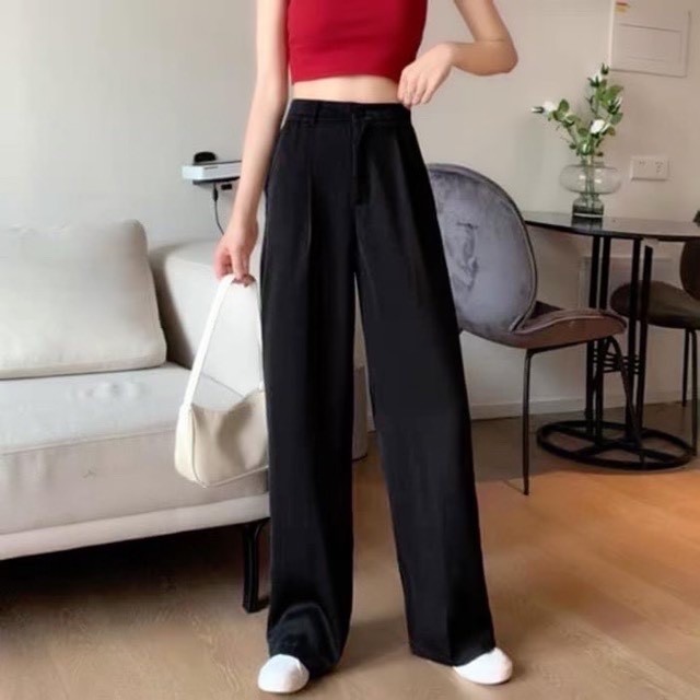 Quần Ống Rộng / Quần Ống Suông Culottes Ulzang Vải Tuyết Mưa Cao Cấp