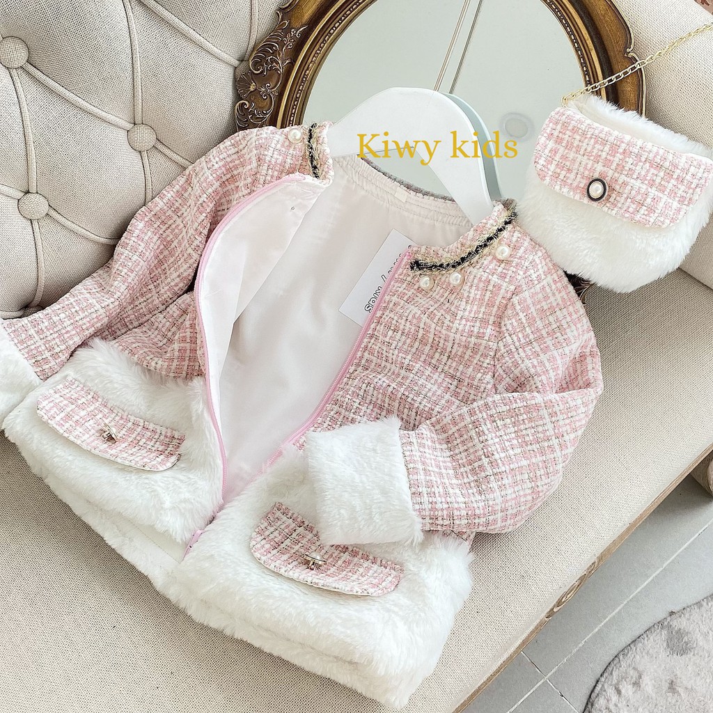 Áo khác dạ cho bé gái TWEED KIWY KIDS52 cho bé từ 1 đến 6 tuổi