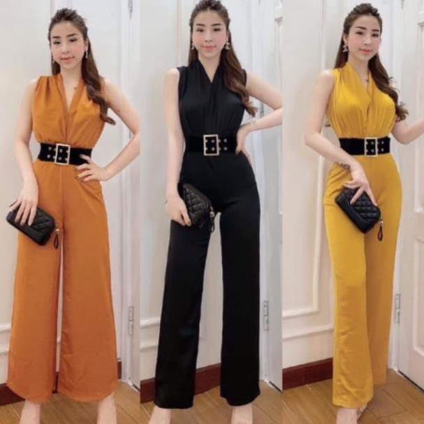 TSL-Video ảnh thật, jum umi ống rộng hở lưng cài nút sau ko kèm dây lưng đen, vàng, nâu TASA