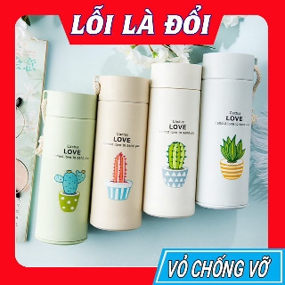 [CHỐNG VỠ] Bình Đựng Nước Giữ Nhiệt Thuỷ Tinh Nhỏ Xinh Vỏ Chống Vỡ