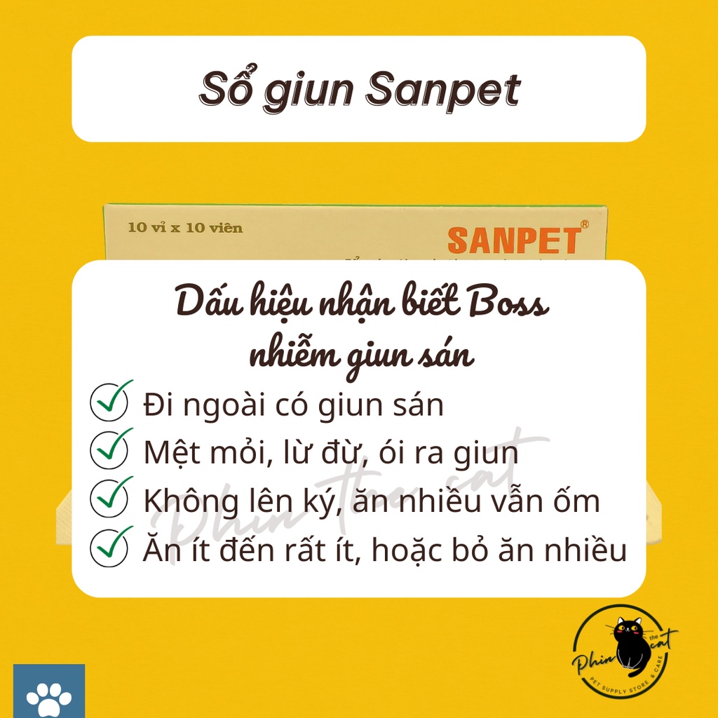 [CHÍNH HÃNG] HAN.VET sổ giun cho chó mèo (5kg/viên) | phinthecat