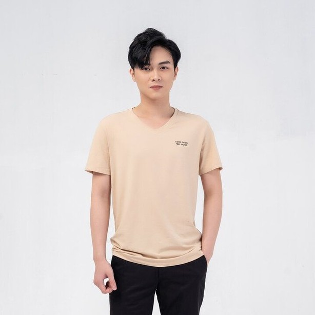 [Mã FASHIONMALLT4 giảm tới 30K đơn 150K] Áo thun nam cổ tim YODY chính hãng cotton mềm mịn - PPM3997