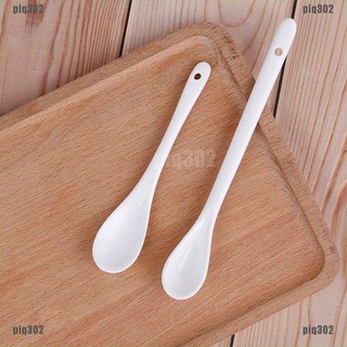 Muỗng cà phê bằng sứ trắng dài tay 302