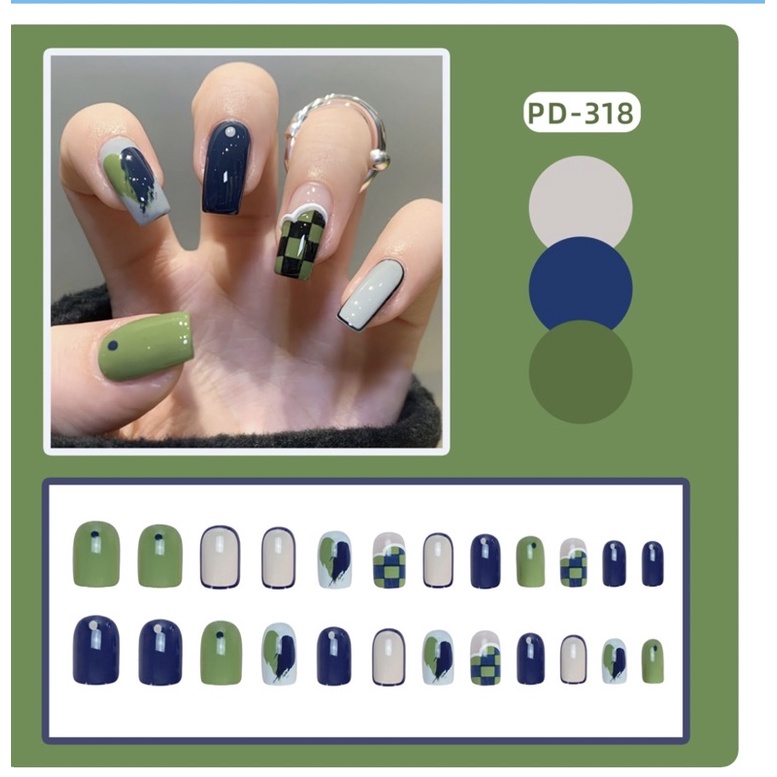 Sét 24 móng giả gắn móng nailbook(tặng kèm keo +dũa mini)