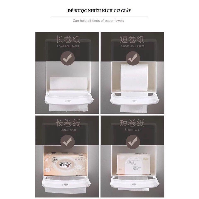 JH256 Hộp đựng giấy vệ sinh gắng tường tiện dụng có ngăn kéo hãng Oenon nhựa ABS cao cấp không mùi (Kèm miếng dán)