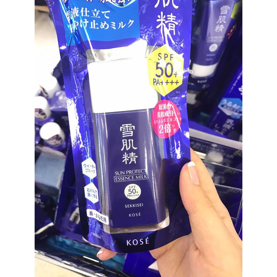 &lt;CÓ BILL&gt; Kem chống nắng Kose Sekkisei White UV Milk 60g