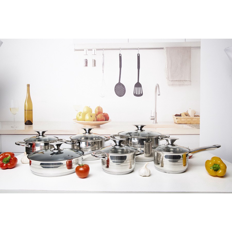 Bộ nồi inox 6 món 12 chi tiết Kaisavilla KV-6620, Inox 304 cao cấp, Truyền nhiệt nhanh, Tiết kiệm nhiên liệu