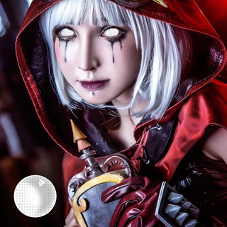 [có sẵn] Lens Cosplay Màu Trắng Lưới + khay gương dụng cụ đeo