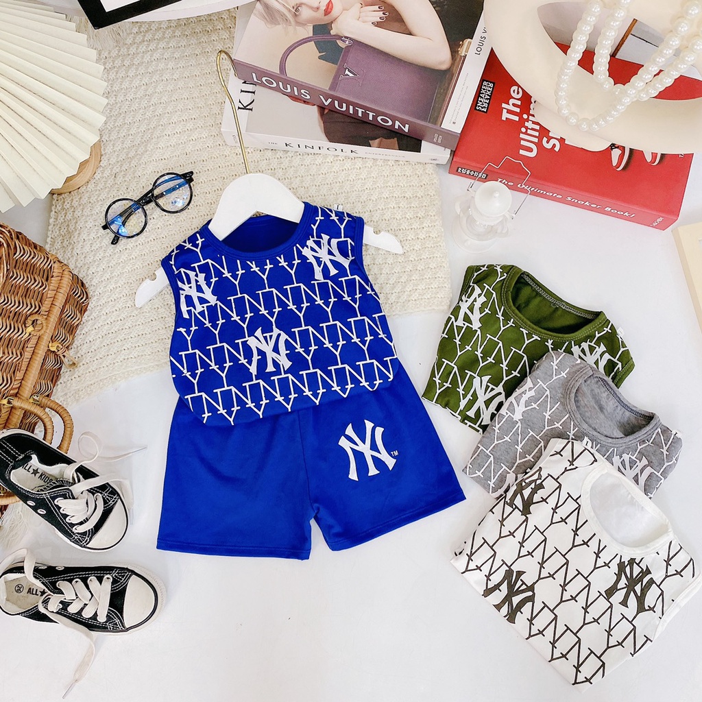 Bộ Ba Lỗ Bé Trai NY Chất Cotton Thấm Hút Mồ Hôi Siêu Mát