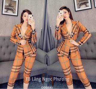 SET ÁO VEST SỌC BBR + QUẦN 9 TẤCO