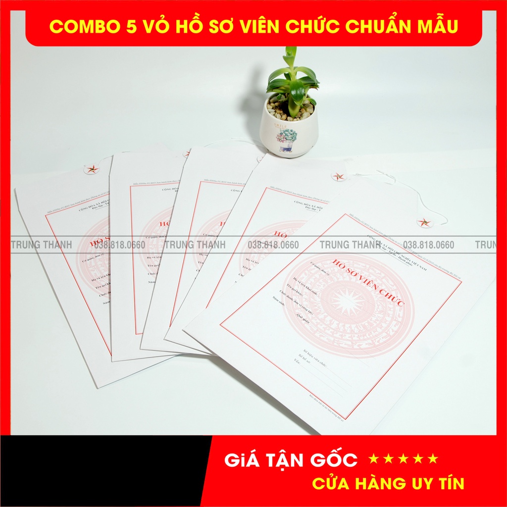 [COM BO] 5 Vỏ Bìa Hồ sơ Viên Chức Theo Thông tư số 07/2019/TT-BNV ngày 01/6/2019 của Bộ trưởng Bộ Nội vụ Mầu trắng đẹp