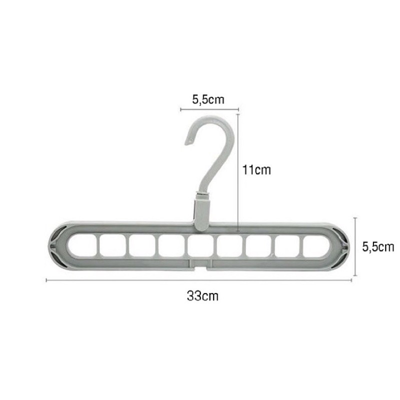 Móc treo quần áo 9 lỗ đa năng , tiết kiệm diện tích ( giao màu ngẫu nhiên ) - có quà tặng