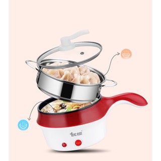 NỒI LẨU MINI 2 TẦNG ĐA NĂNG, NẤU MÌ, CHIÊN XÀO LẨU, CHỐNG DÍNH KÈM HẤP TIỆN LỢI