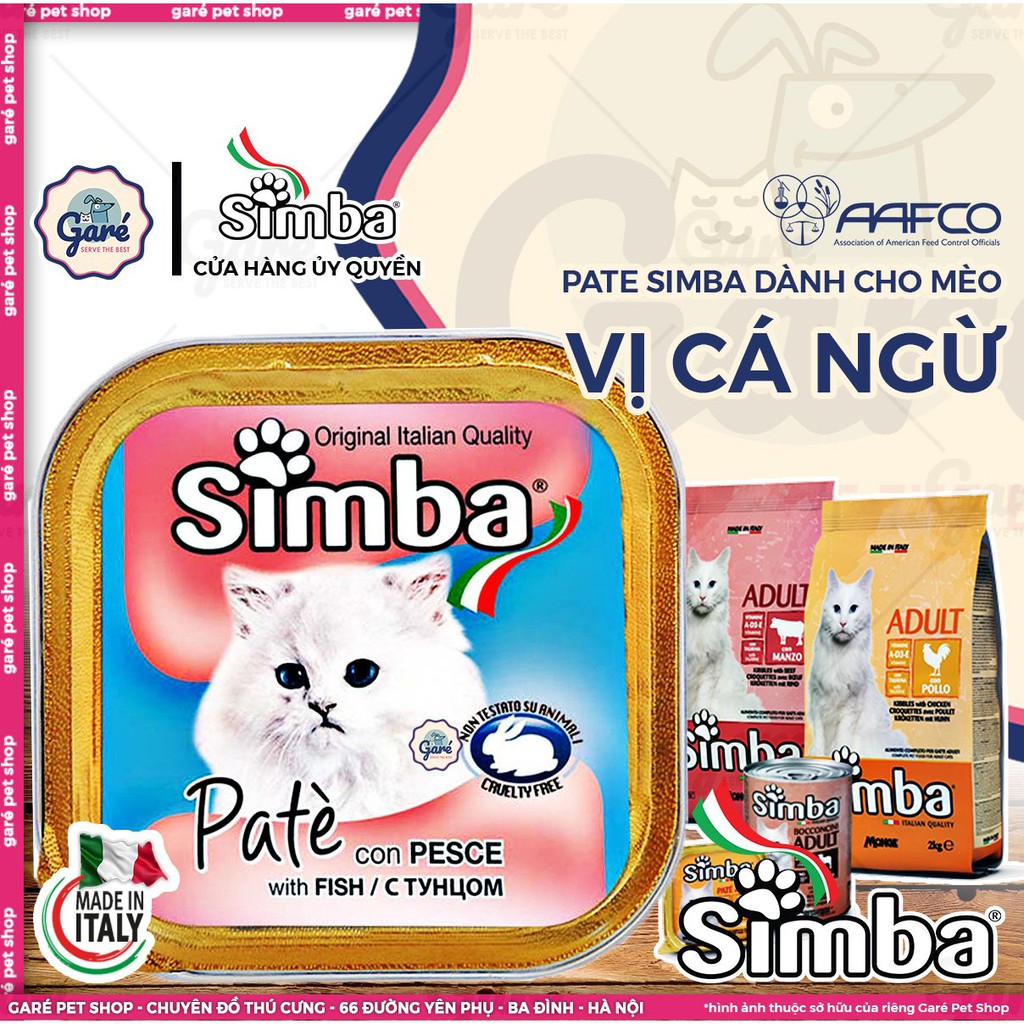 100g - Pate SIMBA dành cho mèo vị Cá ngừ thơm ngon nhập khẩu từ Ý - Simba Monge