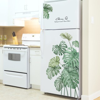 Decal dán tường lá xanh nhiệt đới