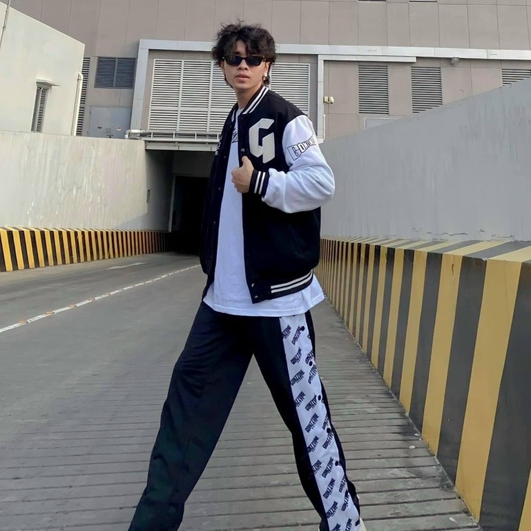 Áo khoác nỉ bomber nam nữ dù form rộng cao cấp, áo khoác nhung tăm họa tiết chữ G tweed đẹp phối gió màu đen K016 | BigBuy360 - bigbuy360.vn