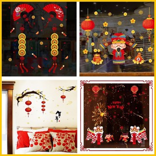 Decal trang trí tết giá rẻ nhiều mẫu - Giấy dán tết có keo sẵn bóc dán dễ dàng không để lại keo khi gỡ