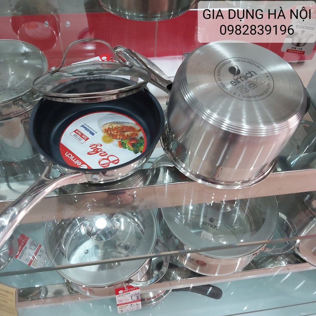 Bộ quánh chảo inox Elmich 3794 14cm và 3795 16cm  hàng chính hãng cao cấp