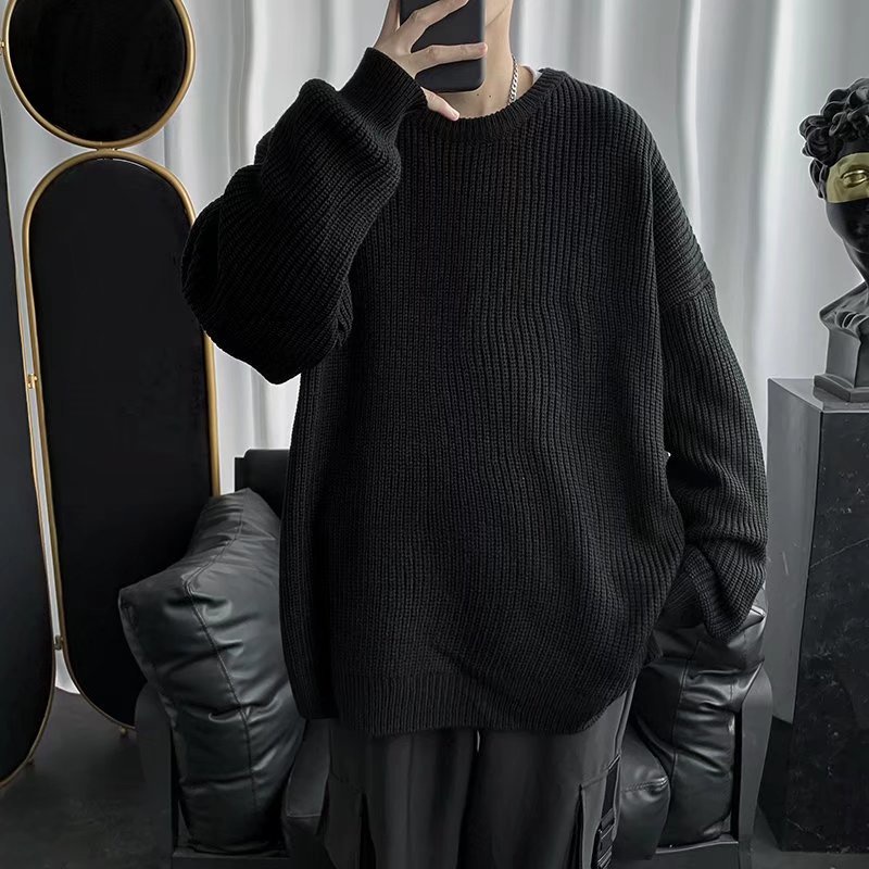 Áo sweater tay dài cổ tròn màu sắc đơn giản phong cách Hàn Quốc thời trang năng động cho nam