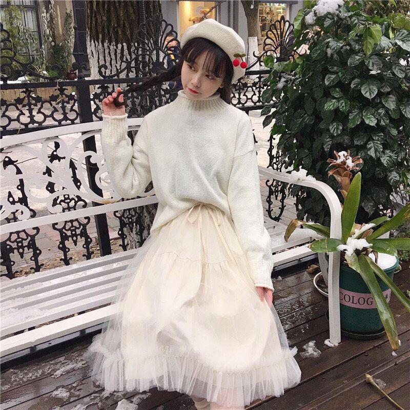 🌷[NishiShoppu2019] 12C23B1 Chân váy lưới đuôi cá tiểu thơ ngọt ngào | BigBuy360 - bigbuy360.vn