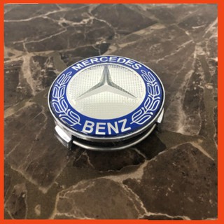 Logo chụp mâm, ốp lazang bánh xe ô tô Mercedes Benz cao cấp MBZ75: Đường kính 75MM