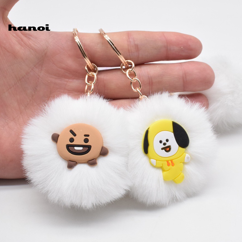 Móc Chìa Khóa Hình Hoạt Hình Bts Phối Cục Bông Xinh Xắn