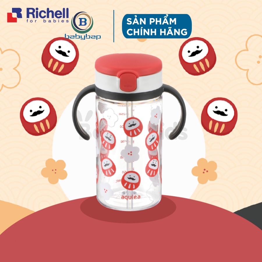Bình Ống Hút AQ Richell (320ml - Daruma) Chịu Lực Tốt, Chống Rò 100%