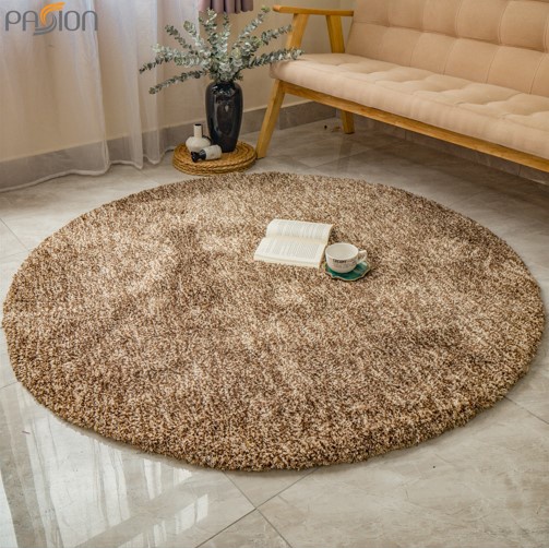 Thảm Lông Tròn Sợi Ngắn Tone Trơn Phối Màu Cao Cấp Phong Cách Bắc Âu