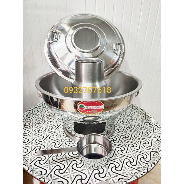 Lẩu cù lao 2in 1 inox có thể sử dụng than ,có thể sử dụng cồn rất tiện dụng