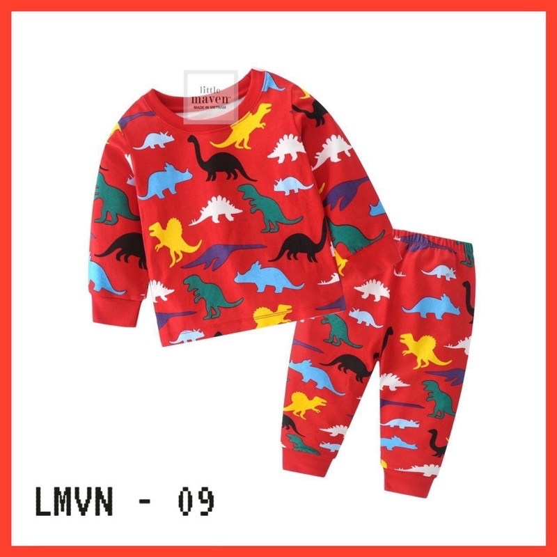Bộ dài tay Little maven cho bé trai size từ 12-24 cân