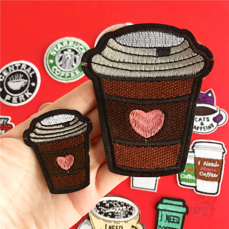 1 Miếng HÌnh Dán/Thêu Chữ Enjoy Your Coffee Time