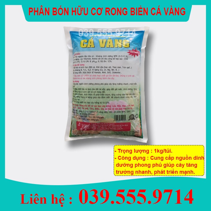 1KG PHÂN BÓN HỮU CƠ RONG BIỂN CÁ VÀNG -  CHUYÊN DÙNG CHO HOA CÂY CẢNH