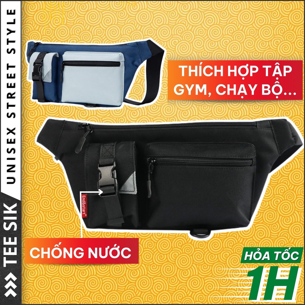 Túi đeo chéo nam TEE SIK túi đeo hông đeo vai cao cấp form cứng cáp chống thấm nước nhiều ngăn | TS33
