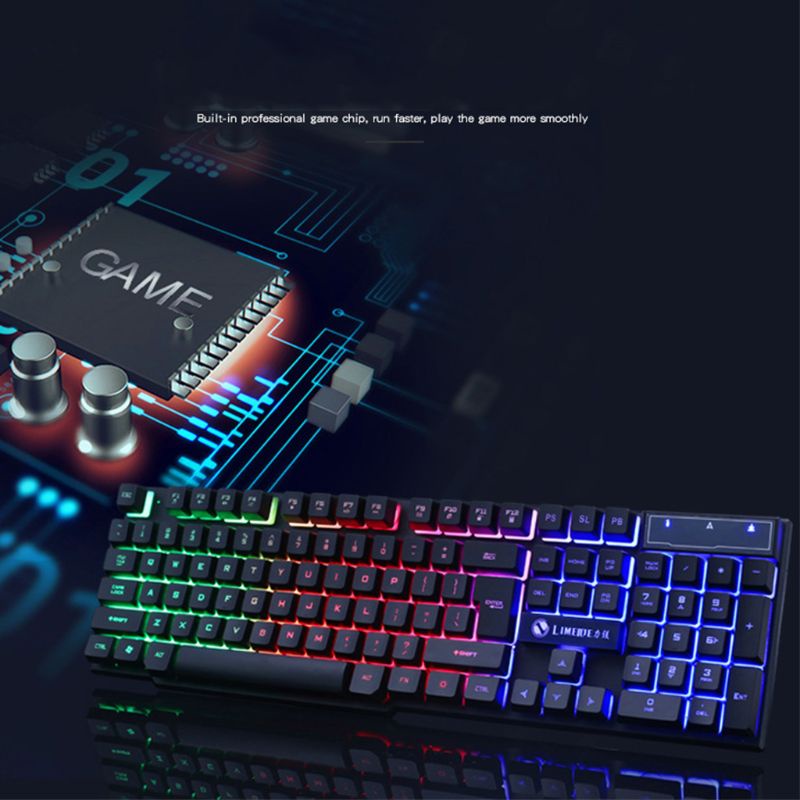 Bộ Bàn Phím Cơ Và Chuột GTX300 Màu Đen RGB Cảm Biến Chuyển Động