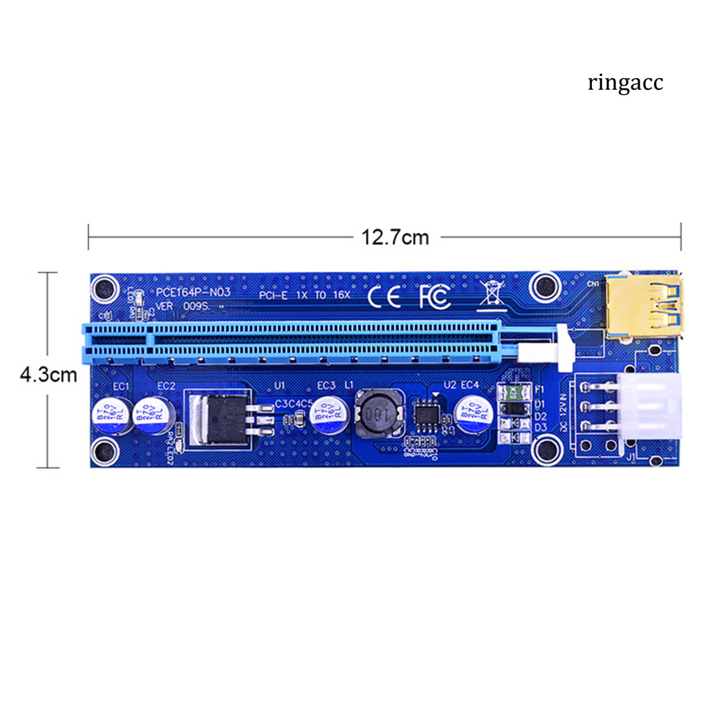 Card Chuyển Đổi Pci-E 009s Usb3.0 Pci-E 1x Sang 16x Kèm Dây Cáp Mở Rộng Cho Miner